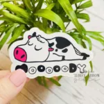 moody cow sticker
