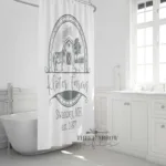 personalized last name shower curtain