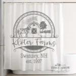 personalized last name farm shower curtain
