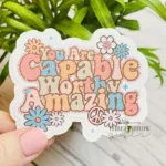 retro you are capable worthy amazing sticker