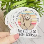 sloth peace love light go fuck yourself sticker pack