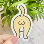 tabby cat butt sticker