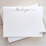 elegant thank you flat note card set