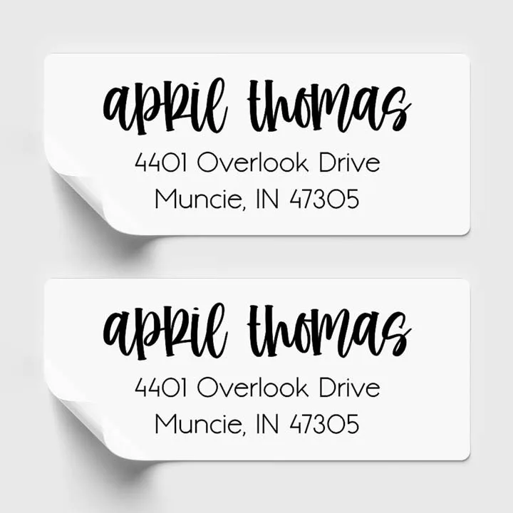 Isolated rectangular stickers Mockup personalized return address labels