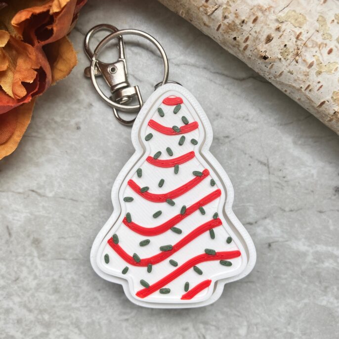 Christmas Tree Fidget Clicker Sensory Keychain
